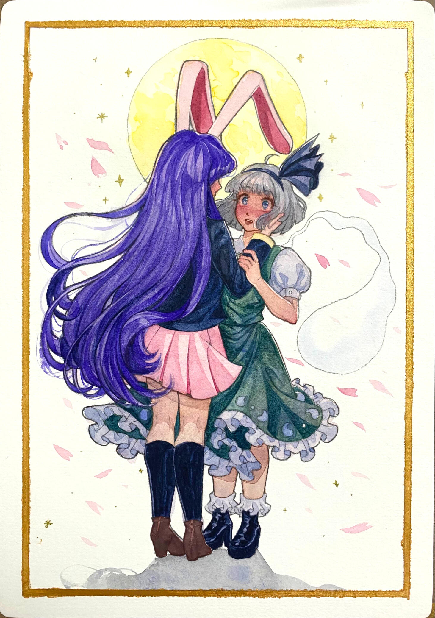 Watercolor Commission - Reisen x Youmu