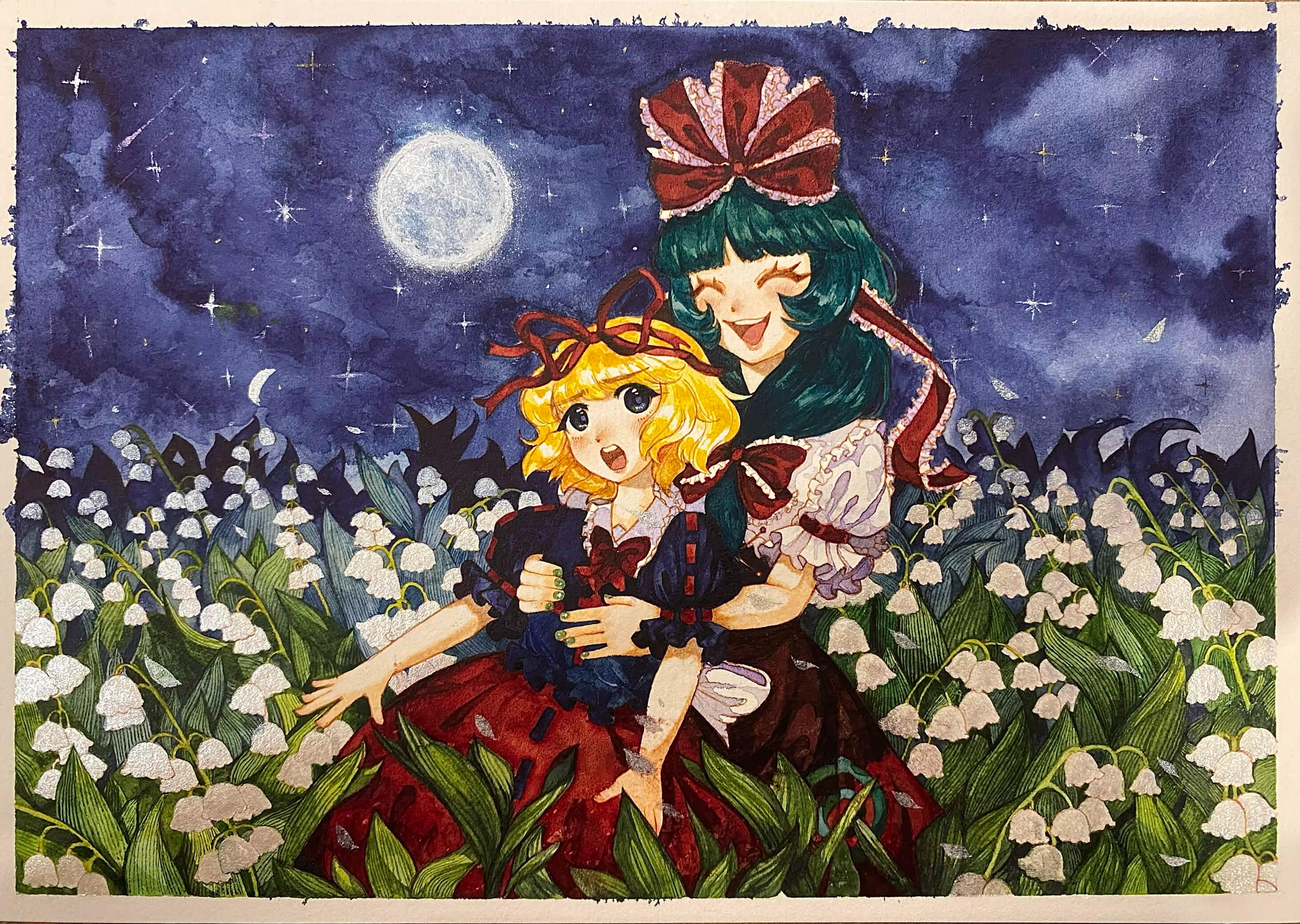 Watercolor Commission - Hina & Medicine